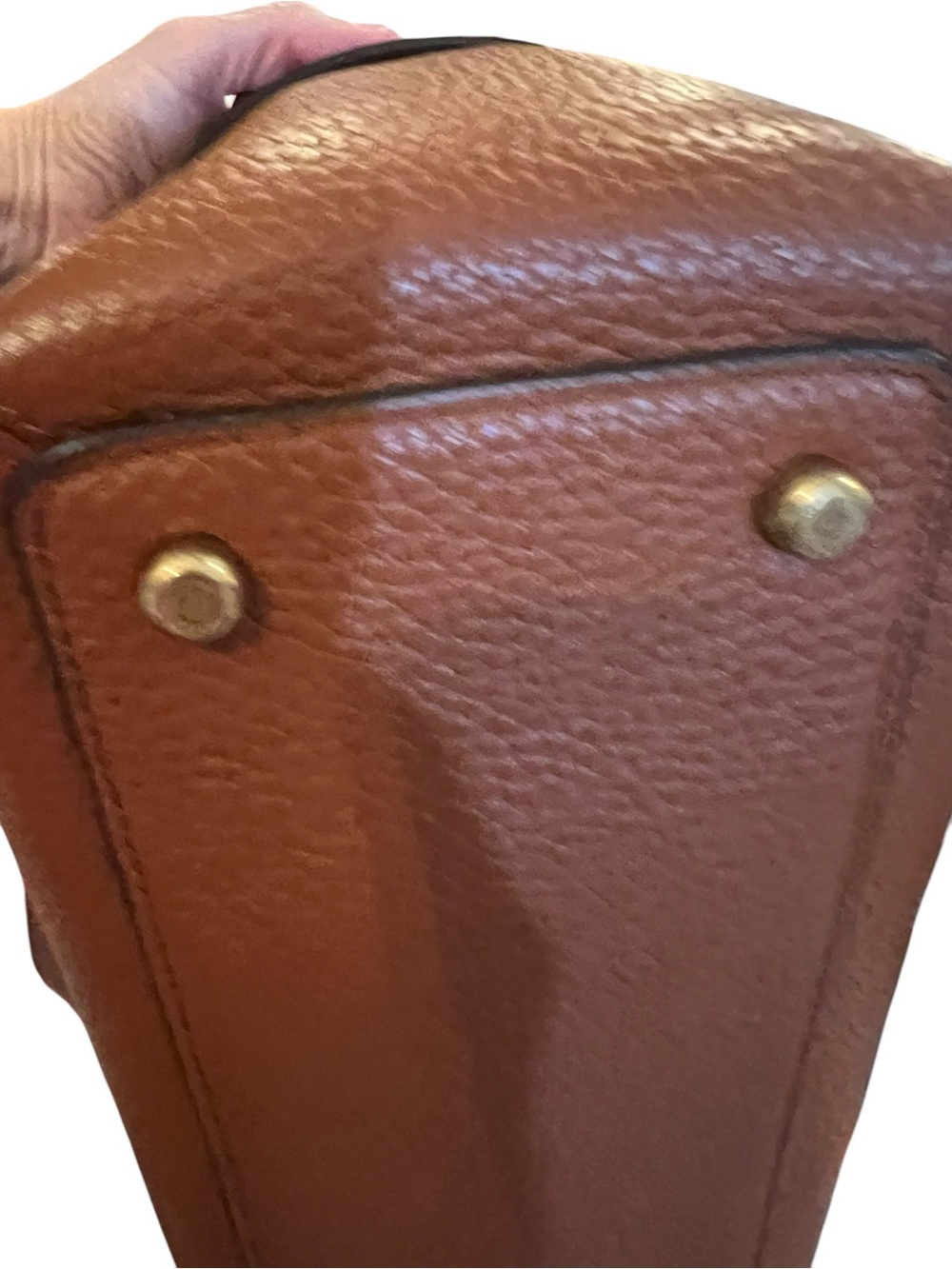 Coach Pebbled Leather Shoulder Bag in Brown with Gold Hardware - Picture 12 of 12